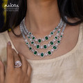 Exquisite Emerald Diamond Necklace