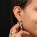 Rugged Diamond Long Earrings