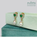 Emerald Elegance Drops Diamond Earrings