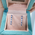 Blue Sapphire and  Hoop Diamond Earrings