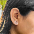 Circle Shaped Diamond Studs Earrings