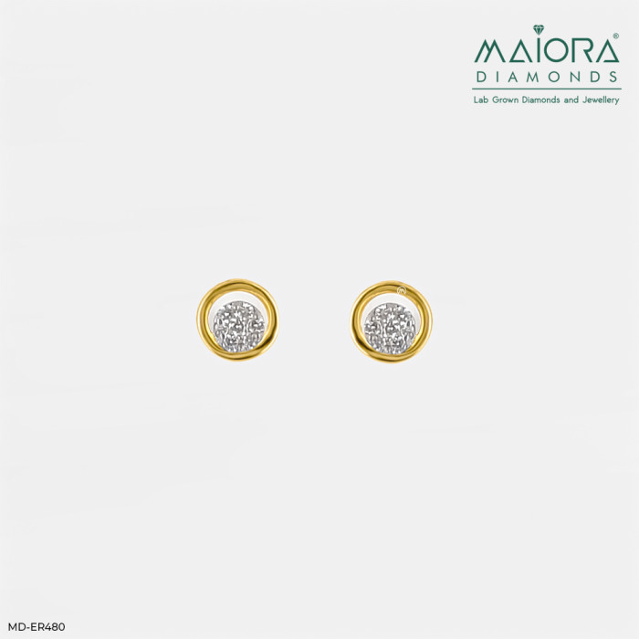 Chakra Round Diamond Earrings