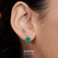 Charming Emerald Diamond Earrings