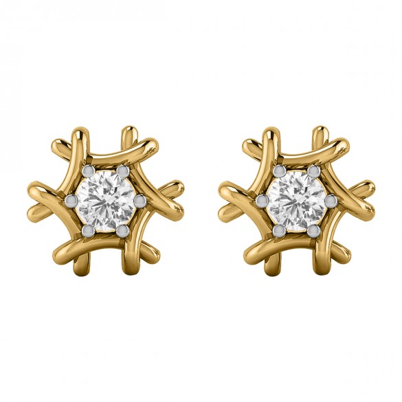 1/2ct Snowflake Diamond 9K White Gold Earrings | Gemporia