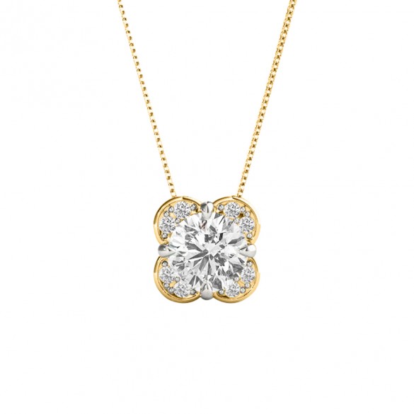 18 inch 14K White Gold Open Clover Diamond Pendant Necklace | Shop 14k  White Gold Classic Necklaces | Gabriel & Co