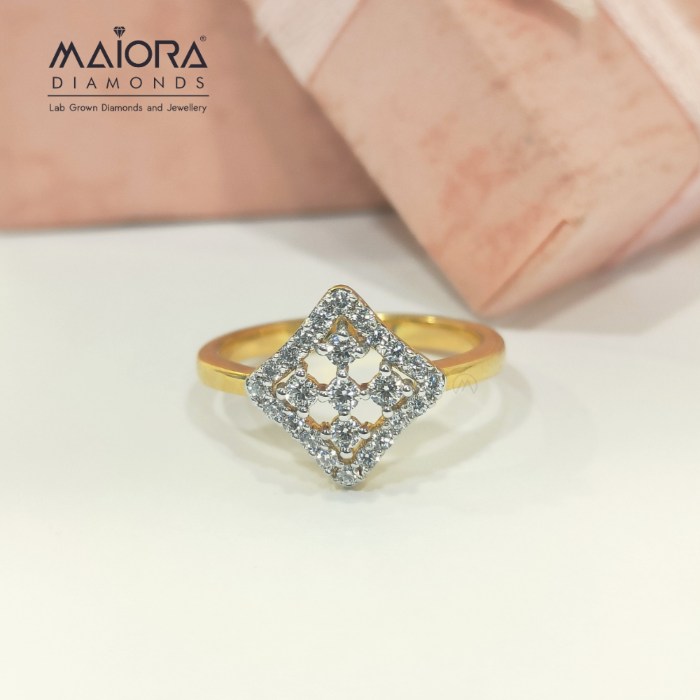 Square Design Diamond Ring