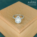 Halo Pear Diamond Ring 