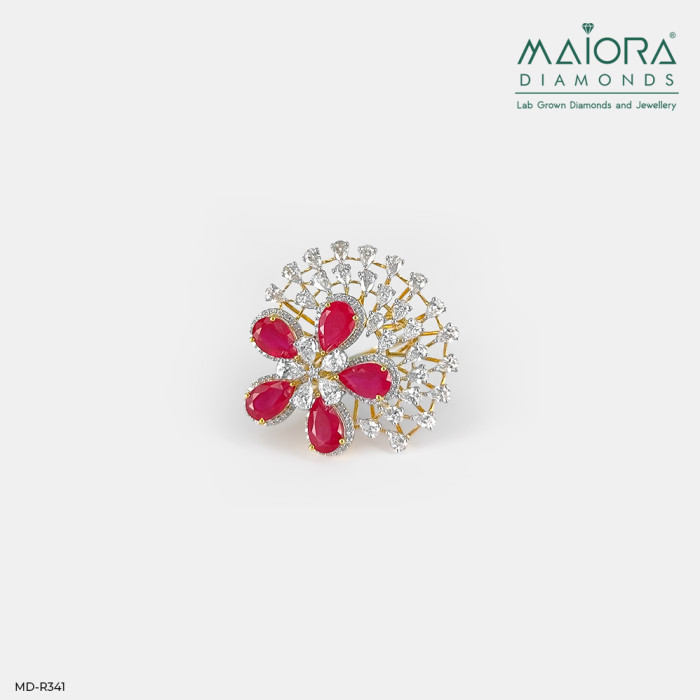 Ruby Orchid Diamond Ring