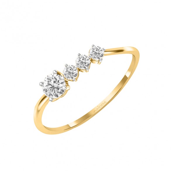 Vintage 14k Yellow Gold Three-Stone Diamond Engagement / Anniversary Band  Ring - A&V Pawn