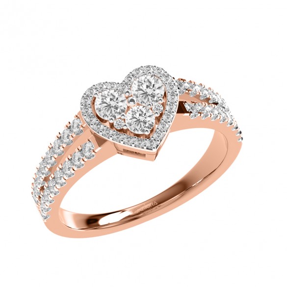 Three-Stone Emerald and Baguette Diamond Engagement Ring Rose Gold | Style  2925R | PIERRE Jewellery - order now in India