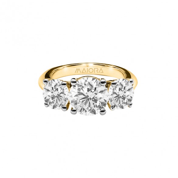 Custom 14k Gold 3-Stone Family Ring