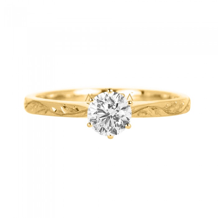 Carved Solitaire Ring