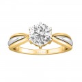 Two Tone Solitaire Ring
