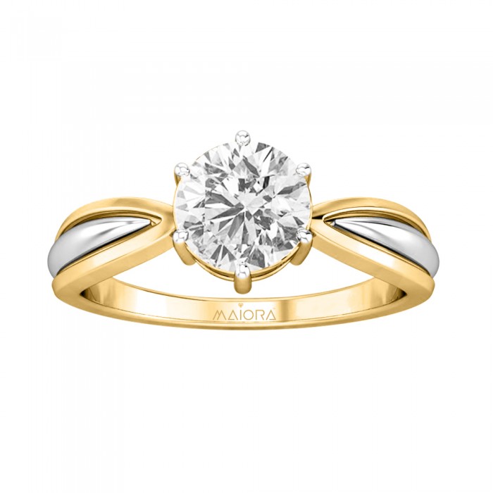 Two Tone Solitaire Ring
